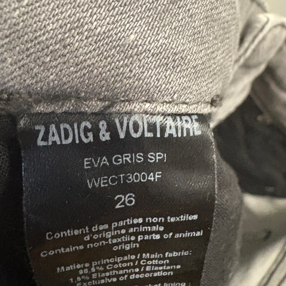 Zadig & Voltaire Eva Low Rise Slim Leg Jeans Size 26 - Picture 9 of 10